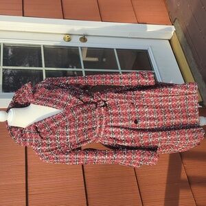 NWOT SHEIN Burgundy and Black Tweed Blazer